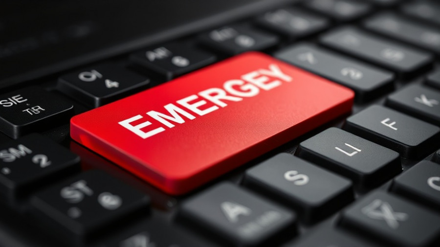 Red emergency key on black keyboard representing Microsoft emergency patch Windows Server.