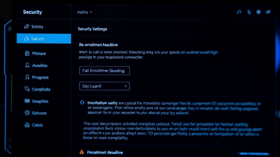 Interface highlighting X security key re-enrollment deadline