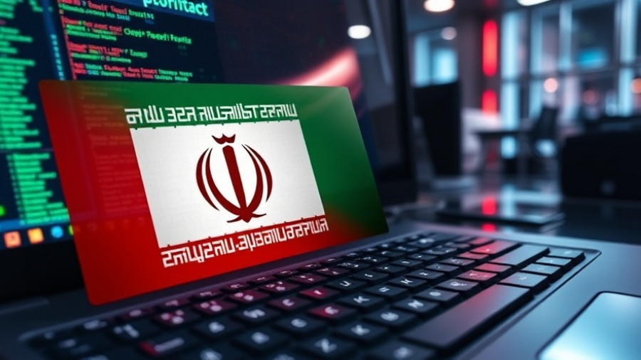 Iranian flag over keyboard symbolizing Ravin Academy data breach.
