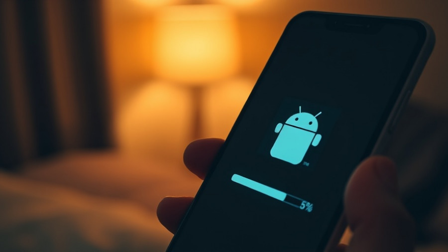 Close-up of Android logo on phone, related to Android banking Trojan.