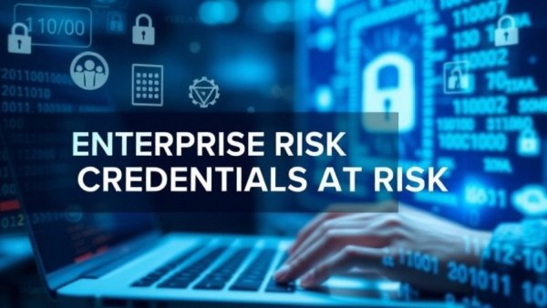Enterprise credential theft risks digital theme with security focus