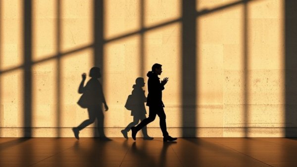 Shadows of people walking on a wall, representing AWS Shadow Program Leadership Lessons.