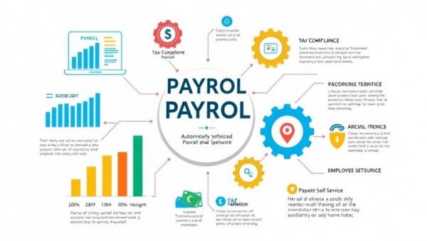 Infographic detailing best payroll software features for business.
