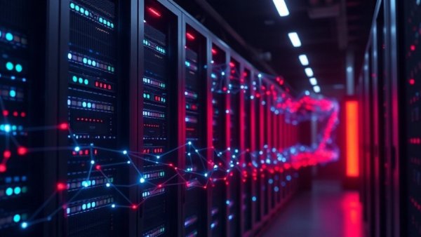 RondoDox Botnet Exploits XWiki Vulnerability in server room with digital nodes.