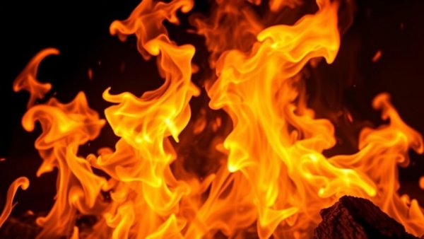 Fortinet FortiWeb vulnerability exploited leads to digital chaos symbolized by fiery flames.