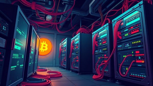 ShadowRay 2.0 Cryptomining Botnet in a cartoon style setup.