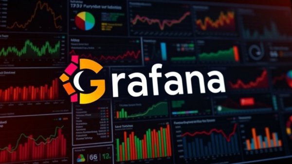 Grafana logo over data charts with SCIM vulnerability patch update.