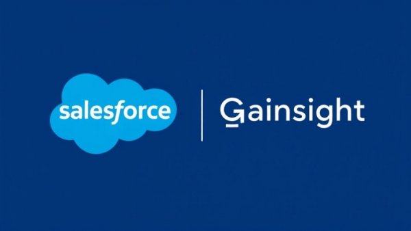 Salesforce and Gainsight logos on a dark blue background.