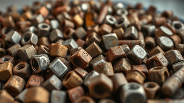 Assorted rusty and shiny metal nuts symbolizing DevOps efficiency.