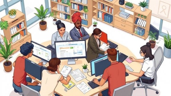 Professionals discussing Software Solutions for Payroll Service Providers in an office.