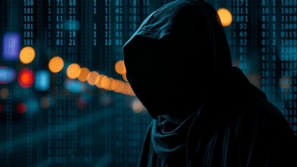 Hooded figure obscured by binary code, symbolizing Storm-0249 EDR exploitation.