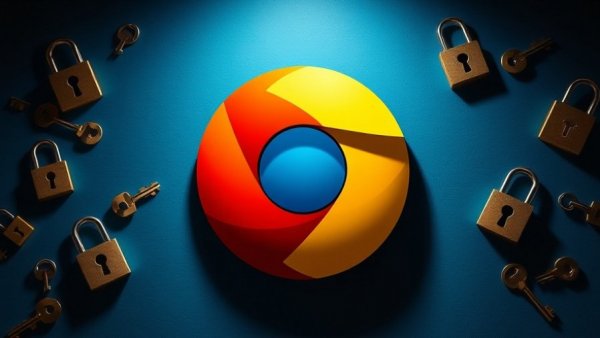 Chrome logo with security icons, highlighting malicious Chrome extensions stealing user credentials.
