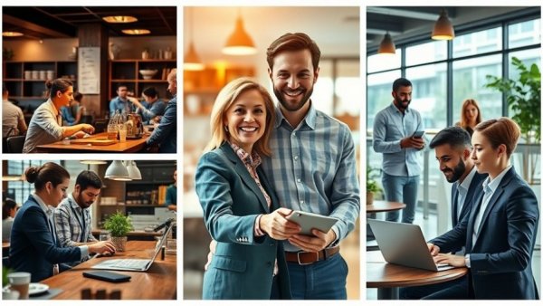 Collage illustrating personalized service in AI marketing through diverse interactions.