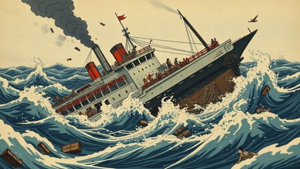 Ivanti EPMM Attacks illustrated as chaotic ship battle in vintage style.