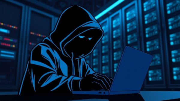 Hooded hacker in dark server room illustrating Transparent Tribe RAT Attacks