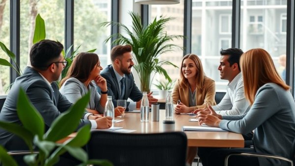 Professionals engaged in healthy conflict resolution strategies at work.