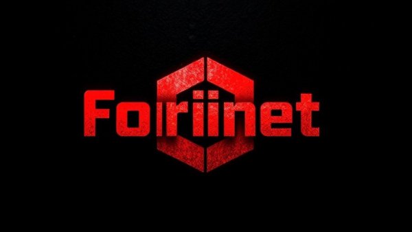 Fortinet logo on textured black background relating to CVE-2026-24858.