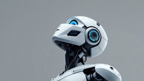Humanoid robot with blue accents, symbolizing AI Bills of Materials focus.