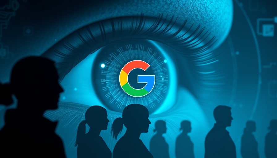 Google eye logo with biometric data concept in Texas settlement context.