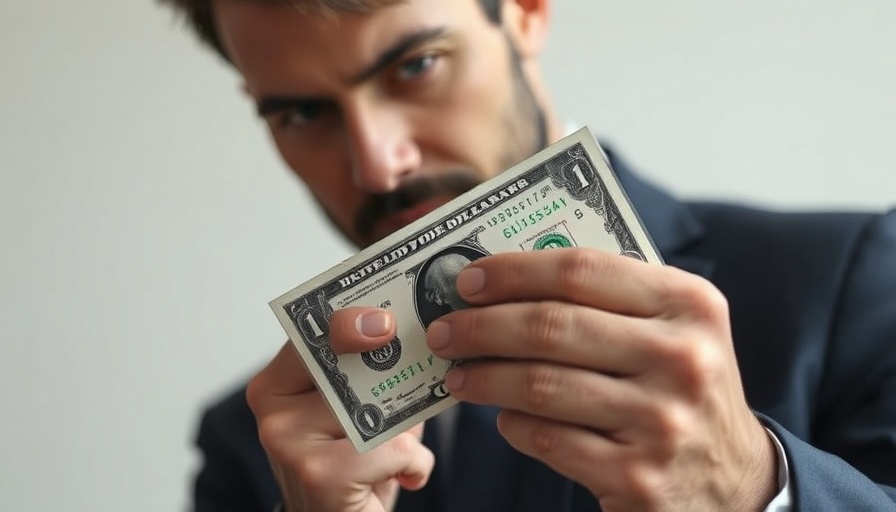Man holding a dollar bill, symbolizing business growth.