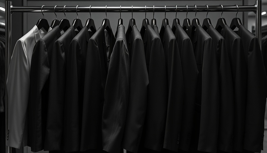 Elegant black and white suits on rack symbolizing BlackSuit Ransomware Takedown.