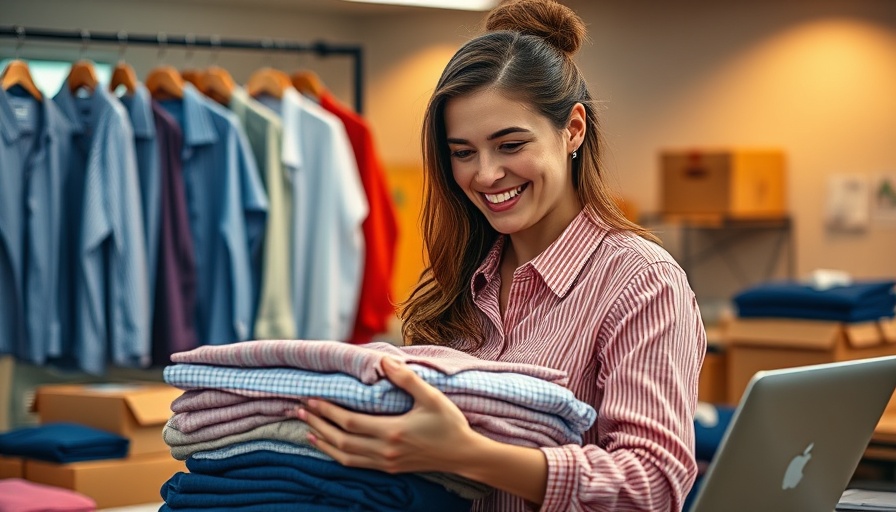 E-commerce fulfillment operations with a woman organizing clothes.