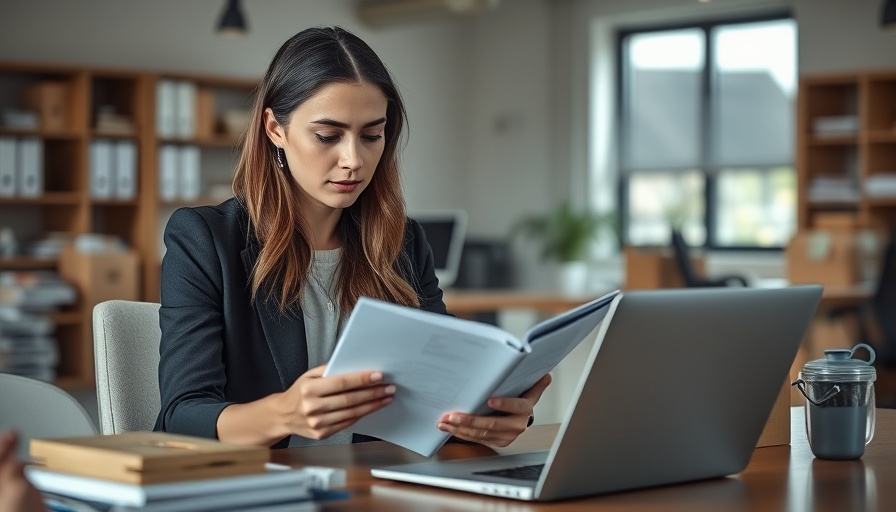 Woman planning brand development strategy at office desk.