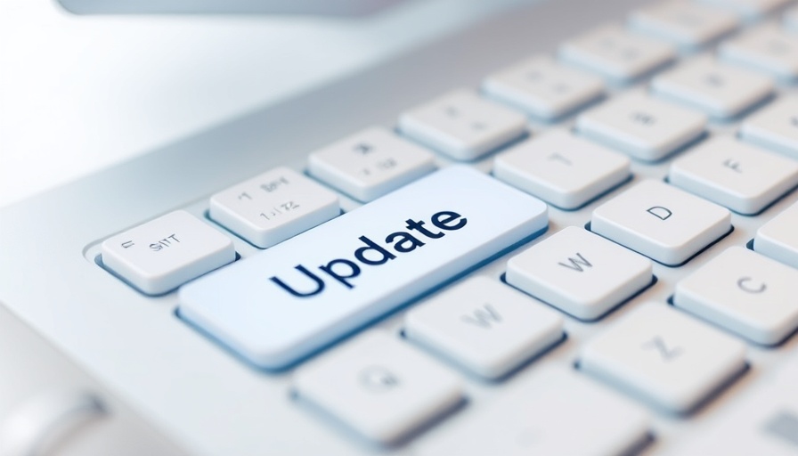 Close-up of Updates key on keyboard symbolizing cybersecurity enhancements.