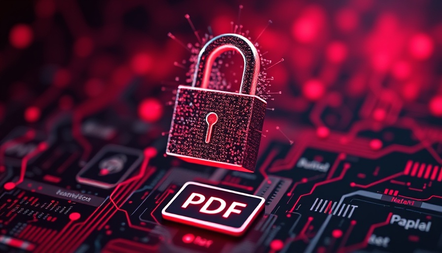 Abstract image of digital lock and PDF icon symbolizing Formbook malware attacks.