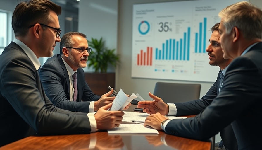 Business owners discussing financial planning strategy in a meeting.