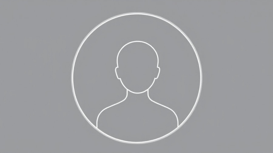 Minimalist user profile icon in monochrome with circular frame