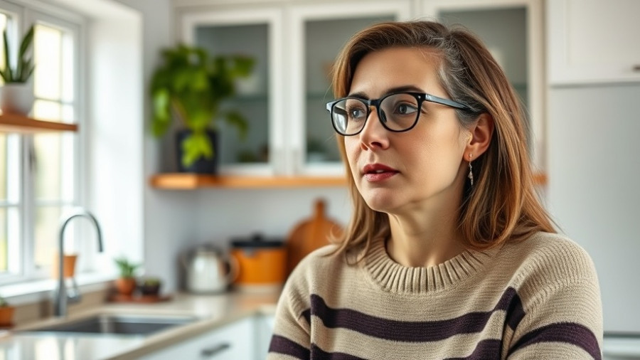 Woman explaining in kitchen, advice on what to do if you have food poisoning.