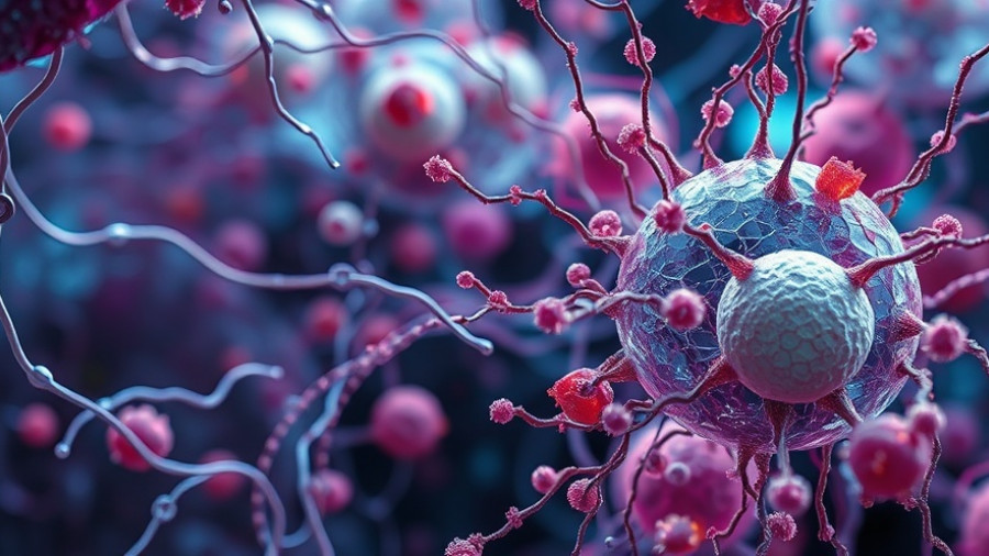 Abstract cellular structures illustrating extracellular matrix stiffness.