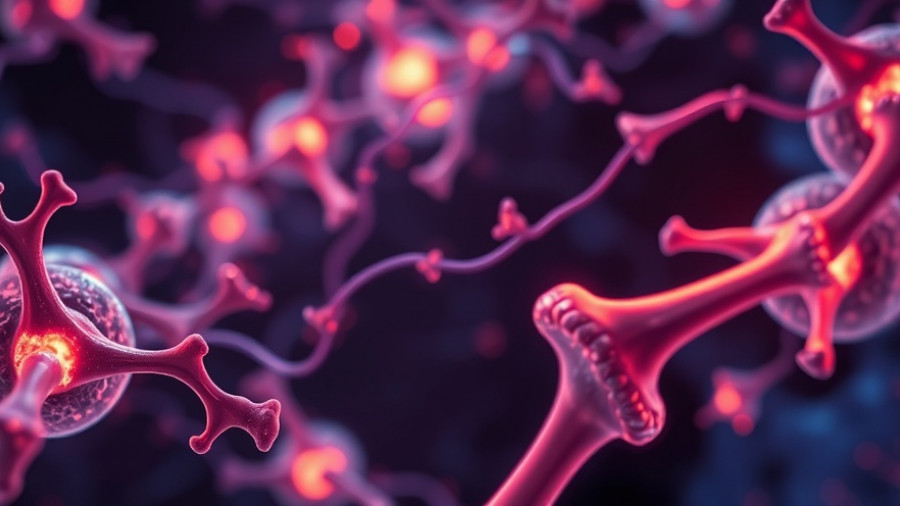 Futuristic representation of immune dialogue and bone regeneration.