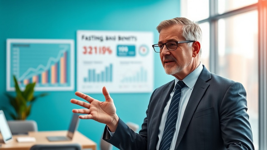 Formal presentation on fasting for longevity with data chart.
