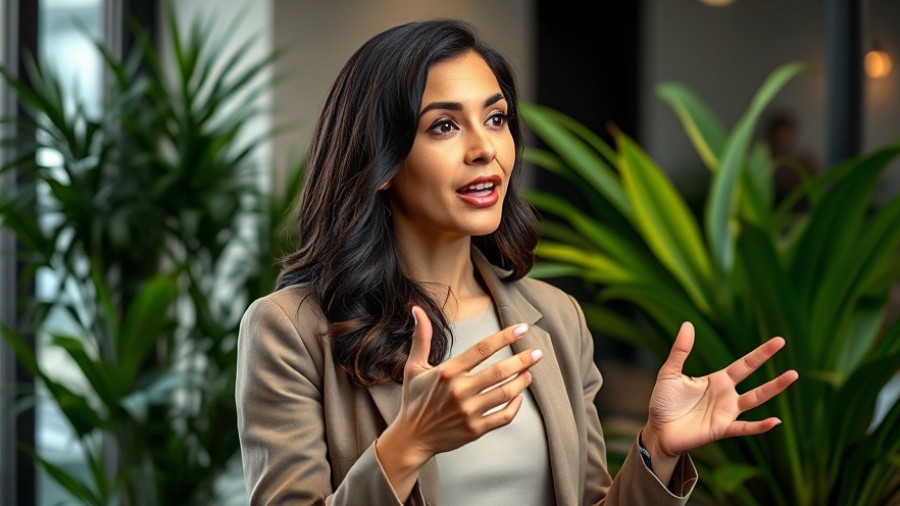 Woman discussing niacinamide benefits for longevity, vibrant indoor setting.