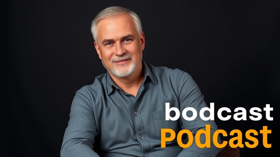Fitness and longevity podcast promotion featuring a confident middle-aged man.