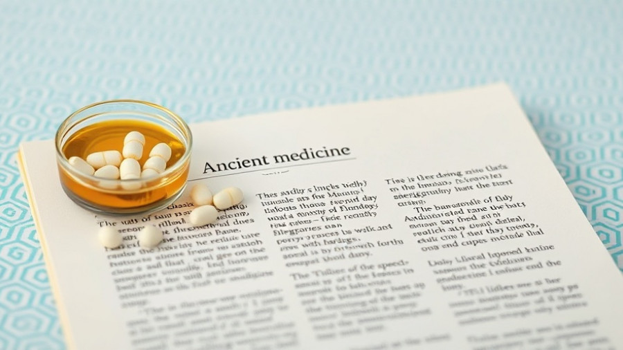 Historical text from a scientific article on ancient medicine, highlighting the treatment of diseases.