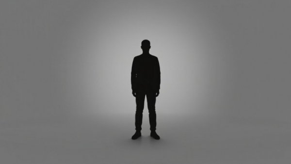 Minimalistic gray silhouette on plain background.