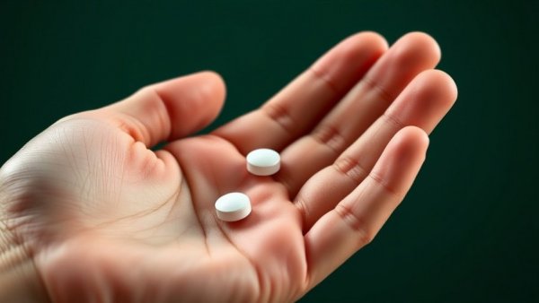 Close-up of hand with HIV prevention pills in focus.