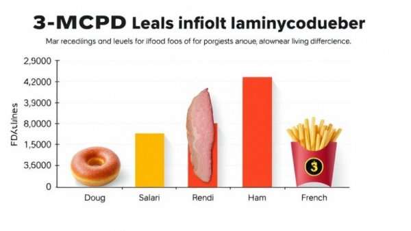 Chart comparing 3-MCPD levels in foods with FDA limit.