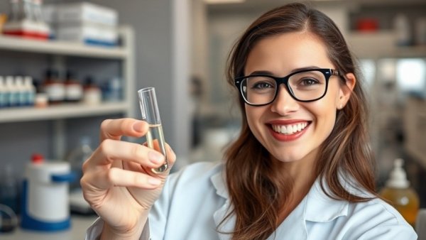 Scientist in lab holding test tube related to IL-1 receptor dynamics in sepsis.