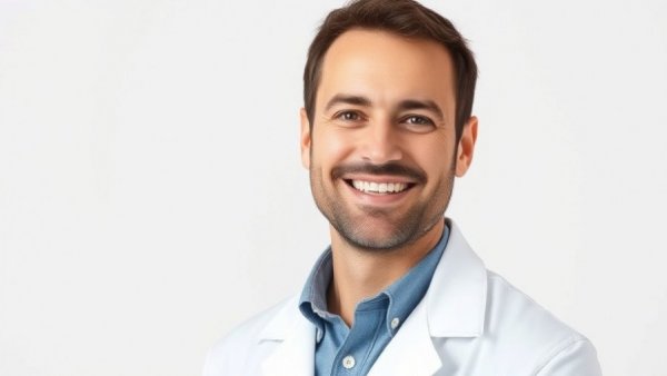 Smiling man in a white lab coat, HLA-G regulation context