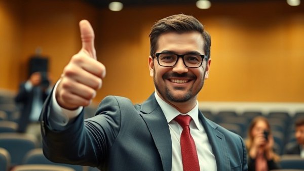 Thumbs up gesture in a formal meeting, OpenAI Microsoft revenue sharing agreements.