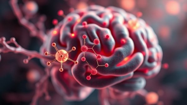 Conceptual illustration of diabetic encephalopathy brain health.
