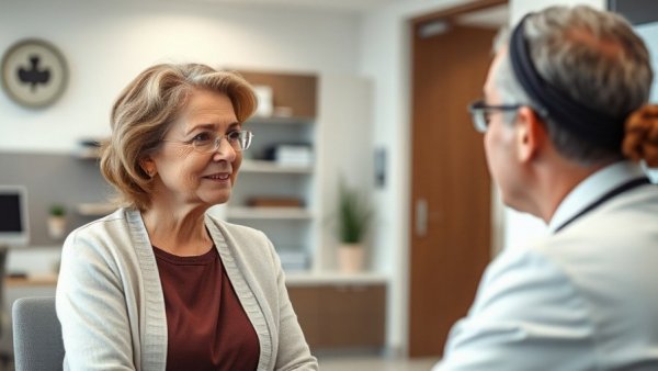 Discussing hormone replacement therapy for menopause in a medical setting.