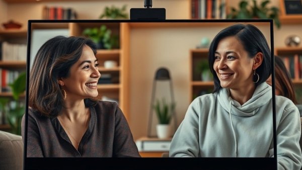 Two women discussing gut health and brain function on a video call.