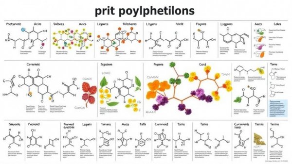 Chart of plant polyphenols and chemical structures.