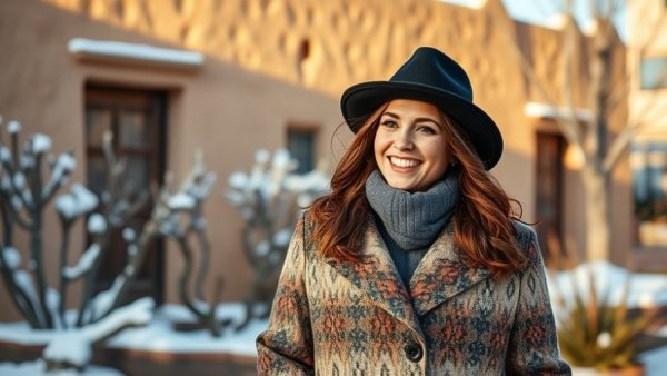 Stylish woman in black hat outdoors, related to Longevity and Native American Cuisine.