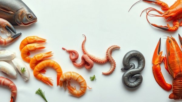 Vibrant seafood assortment related to thyroid and collagen hair loss.